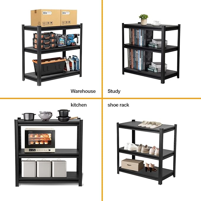 Metal Garage Shelving Unit, Heavy Duty 3-Tier 1050 LBS Loads Adjustable Storage - Image 7