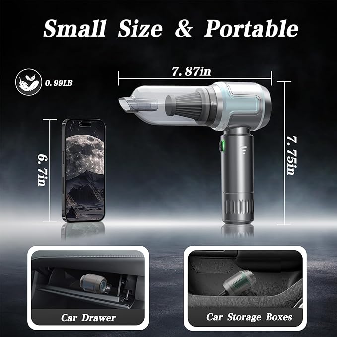 Car Vacuum Cleaner, 16000PA High Power Mini Vacuum Cleaner, 7-in-1 Rechargeable - Image 5