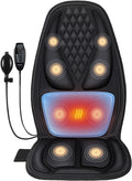 Back Massage Chair Pad with 3D Lumbar Support, Electric Back Massager by COMRELAX