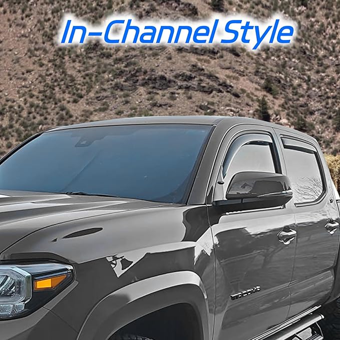 in Channel Rain Guards Fit for Truck 2009 2010 2011 2012 2013 2014 Ford F150 - Image 3