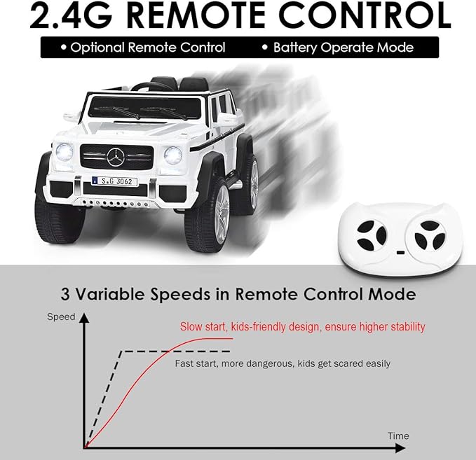 HONEY JOY Ride On Truck, Licensed Mercedes-Benz Maybach G650 Battery Powered - Image 3