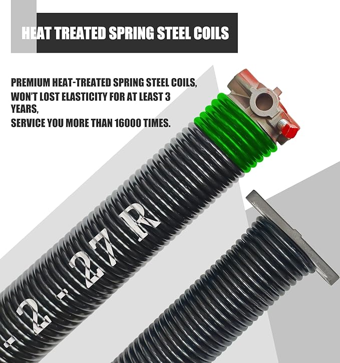 Garage Door Torsion Spring Set, Pair of 2" Electrophoresis Coated Garage Door - Image 2