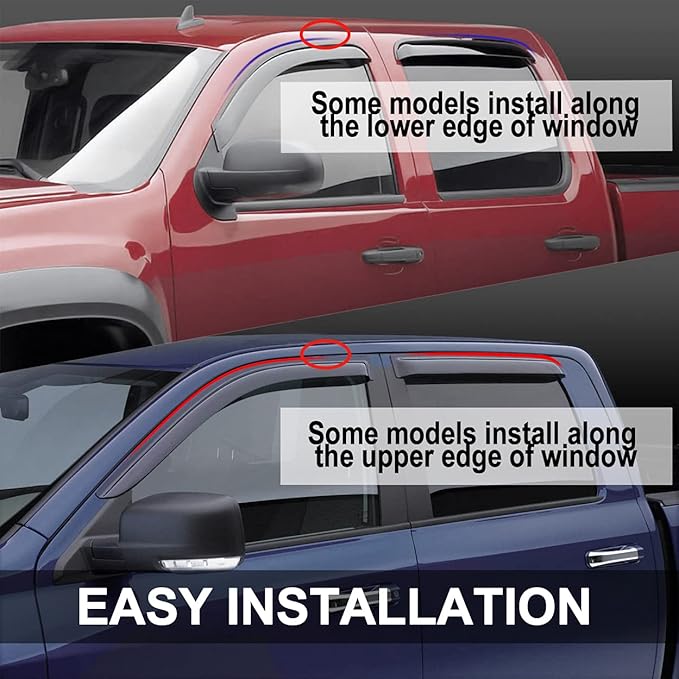 Side Window Wind Vent Deflector, Dark Smoke Nice Window Visor fit - Image 4