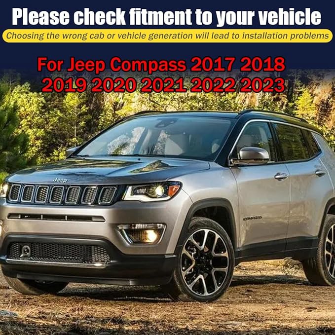 Rain Guards for Jeep Compass 2017-2023, Tape-on Side Window Deflectors for Jeep - Image 6