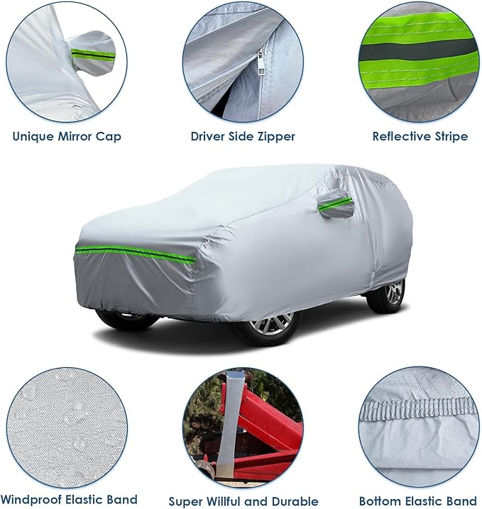 AUQDD 6-Layers Premium MPV Car Cover Waterproof All Weather Weatherproof UV Sun - Image 3