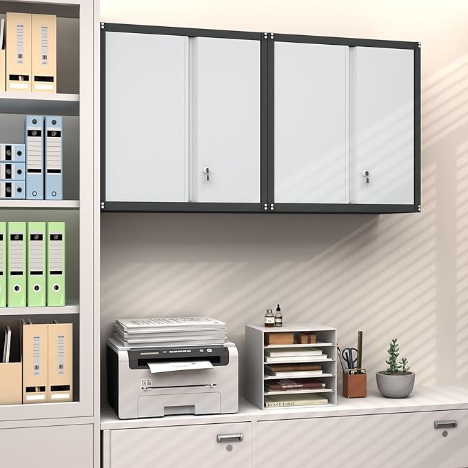 GREATMEET Metal Wall Cabinet, Wall Mounted Garage Cabinet, Locking Metal - Image 5
