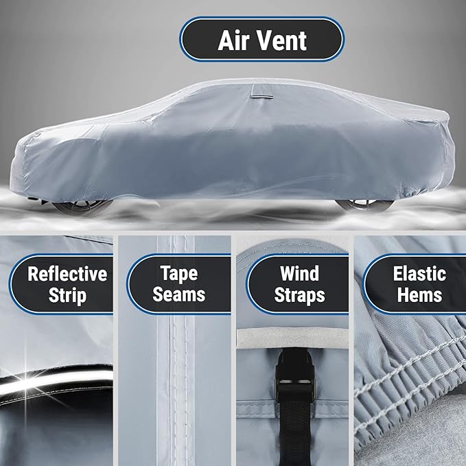 iCarCover Custom Car Cover for Pontiac Safari Wagon Waterproof All-Weather Rain - Image 5