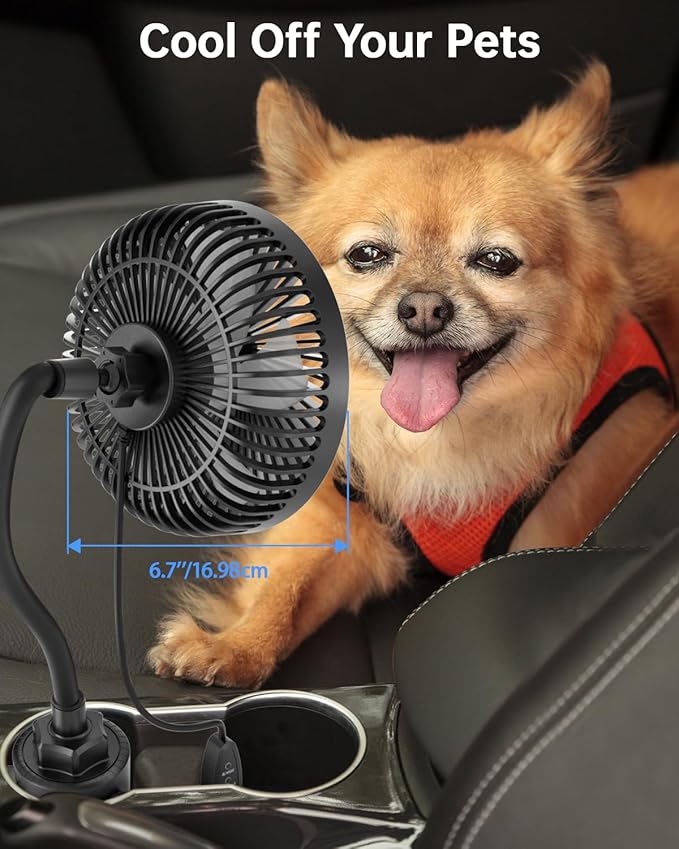 12V Car fan, 3-Speed Portable Vehicle Fan - Image 6
