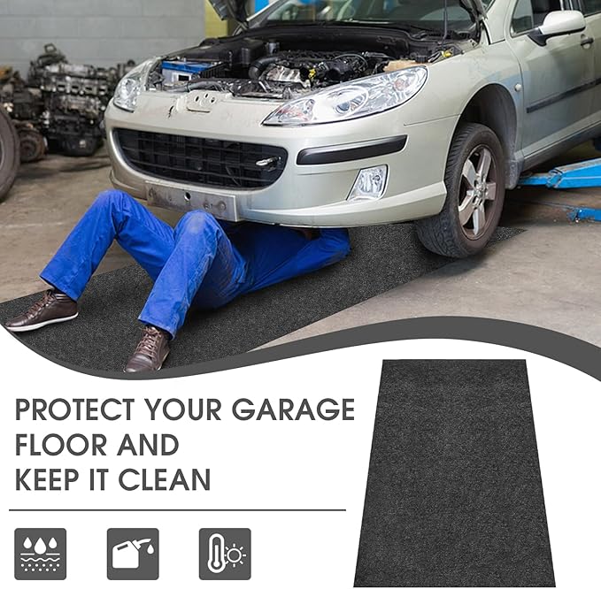 GlowShade Oil Spill Mat, 36 X 60 Inch Garage Floor Mat Under Car, Absorbent Oil - Image 4