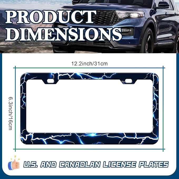 Blue Lightning License Plate Frames - Image 2