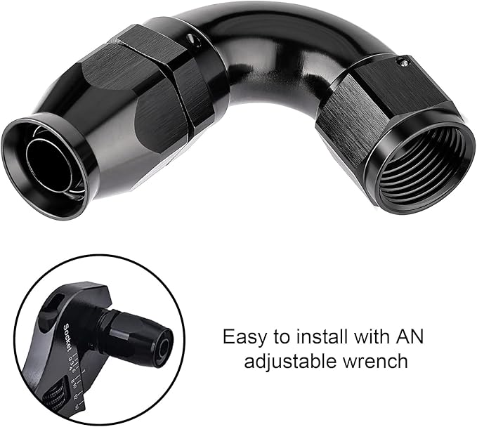 EVIL ENERGY 12AN 120 Degree PTFE One Piece Full Flow End Hose Fitting Aluminum - Image 6