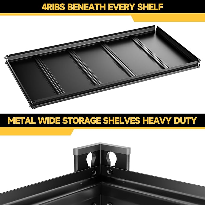 5-Tier 40" W X 20" D X 72" H Storage Shelves 2800LBS Metal Garage Shelving - Image 4