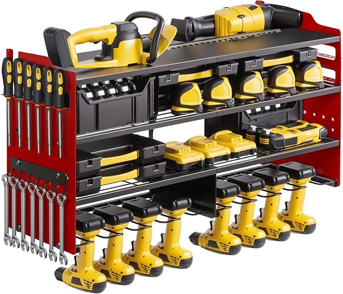 oviitech Power Tool Organizer Wall Mount, 8 Drill Holder Wall Mount Loads 400lbs by oviitech