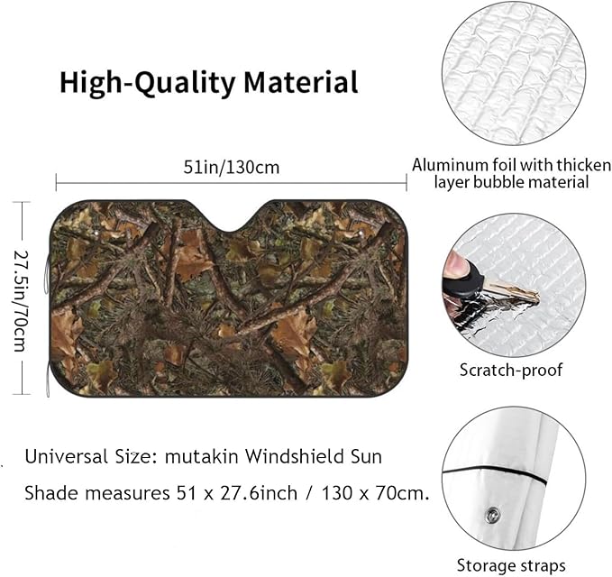 Camouflage Hunting Car Windshield Sunshade Front Window Sun Visor Protector - Image 6