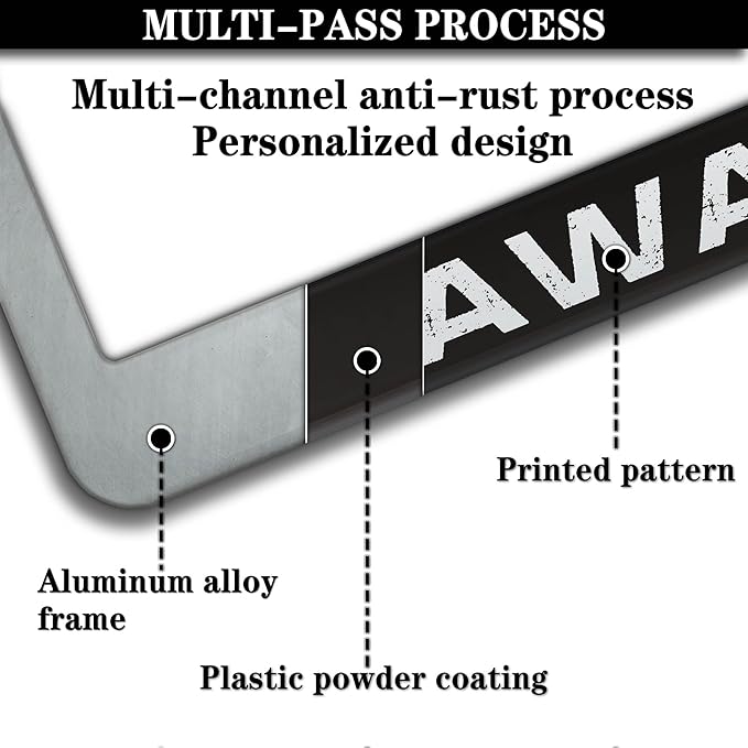 License Plate Frames for Men Black and White Car Plate Frames for Women - Image 5