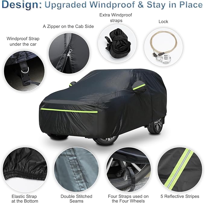 SUV for Nissan Rogue Full Car Cover Waterproof All Weather, Outdoor Car Covers - Image 2