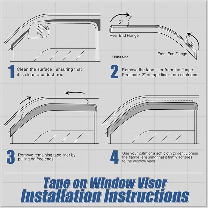 Auto Dynasty Set of 4 Carbon Fiber Pattern Window Visors Compatible - Image 5
