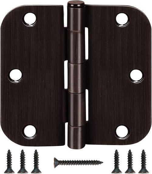 12 Pack Oil Rubbed Bronze Door Hinges 3.5" x 3 1/2 Inch Black Brushed Interior by TDCHINGES
