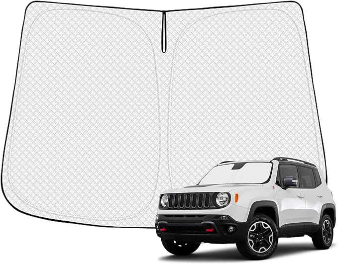 Windshield Sun Shade for 2015-2025 Jeep Renegade Accessories Thicken 6-Layer by Canvcle