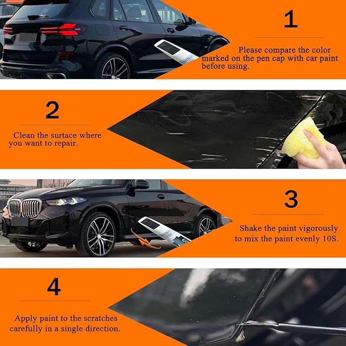 Jet Black Touch Up Paint for BMW, Car Paint Pen Scratch Repair Two-In-One Touch - Image 6