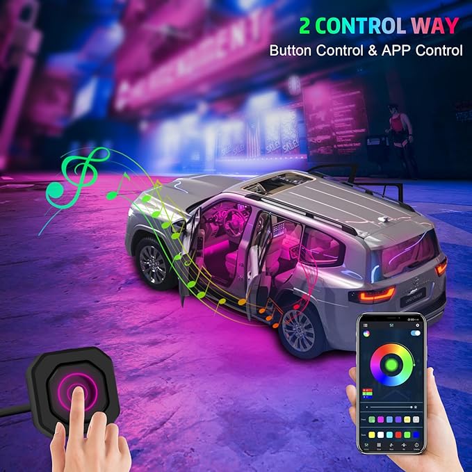 Acrylic Interior Car Lights, AMKI Car LED Strip Light - Image 7