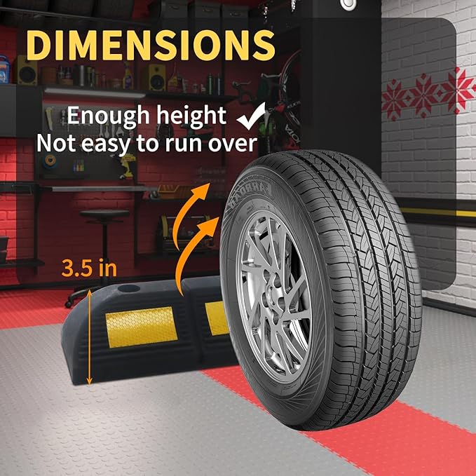 Parking Stopper for Garage Parking Aid 2 Pack Block, Car Truck Curb Floor - Image 2