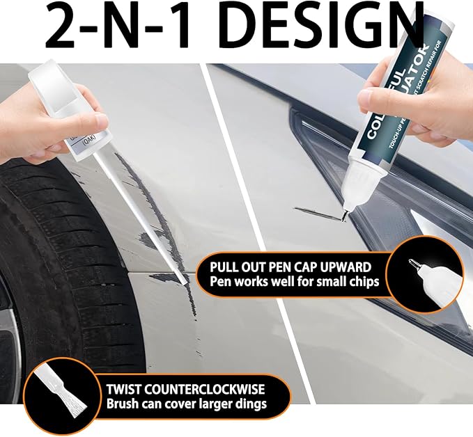 Q10 White Touch Up Paint for Nissan, Car Paint Pen Scratch Repair Two-In-One - Image 5