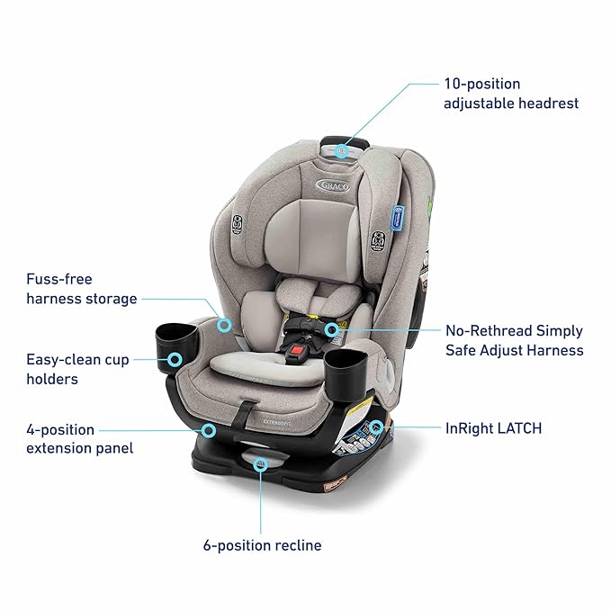 Graco Extend2Fit Convertible Baby Car Seat, Rear and Forward Facing, Adjustable - Image 7