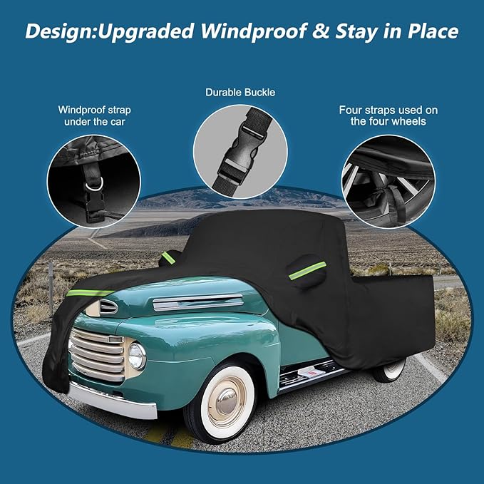 Car Cover for Ford F100 Truck Cover, 420D Oxford Waterproof All Weather Heavy - Image 3