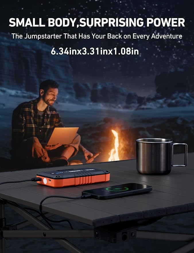 AstroAI S8 Mini Car Battery Jump Starter, 12V Portable Car Starter - Image 4