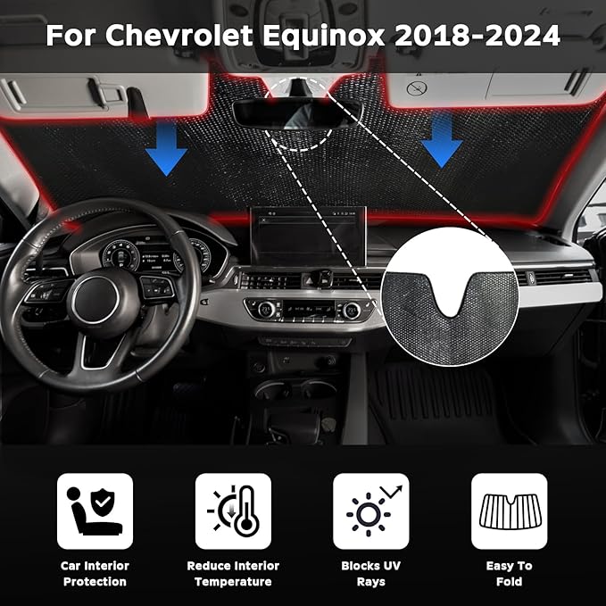 Windshield Sun Shade for Chevrolet Chevy Equinox 2018-2024 - Image 2