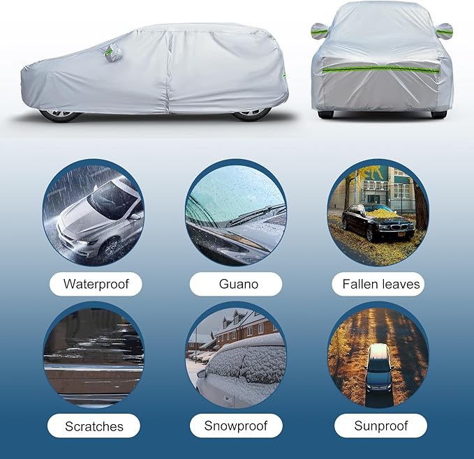 AUQDD 6-Layers Premium Hatchback Car Cover Waterproof All Weather Weatherproof - Image 4