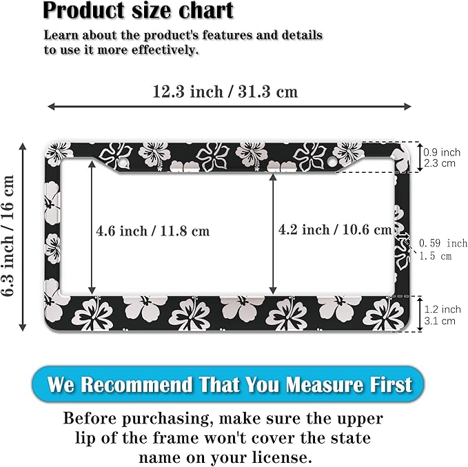 Automotive Exterior Accessories Black and White License Plate Frames Beautiful - Image 2