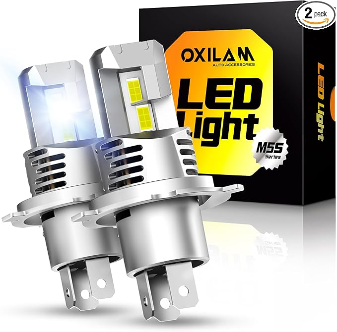 OXILAM HB2 9003 H4 LED Bulbs, 900% Ultra Bright, No Polarity, Plug-N-Play by OXILAMDIRECT