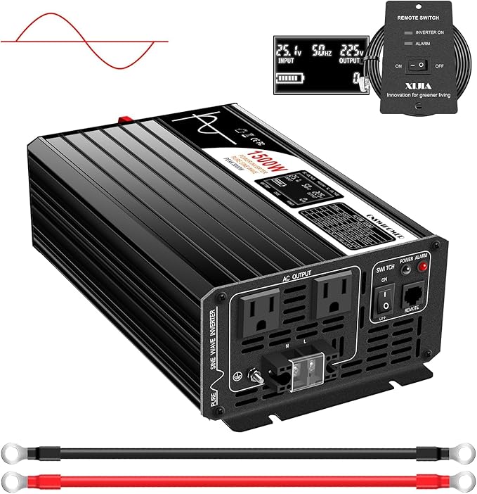 Xijia 1500W 48v to 120v Pure sine Wave 60HZ Solar Inverter by XIJIA
