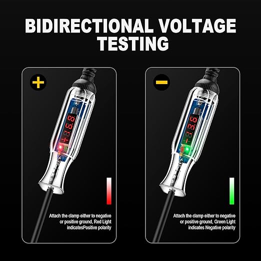 Upgraded 3-72V LED Digital Automotive Circuit Tester, DC Voltage Test Light - Image 4