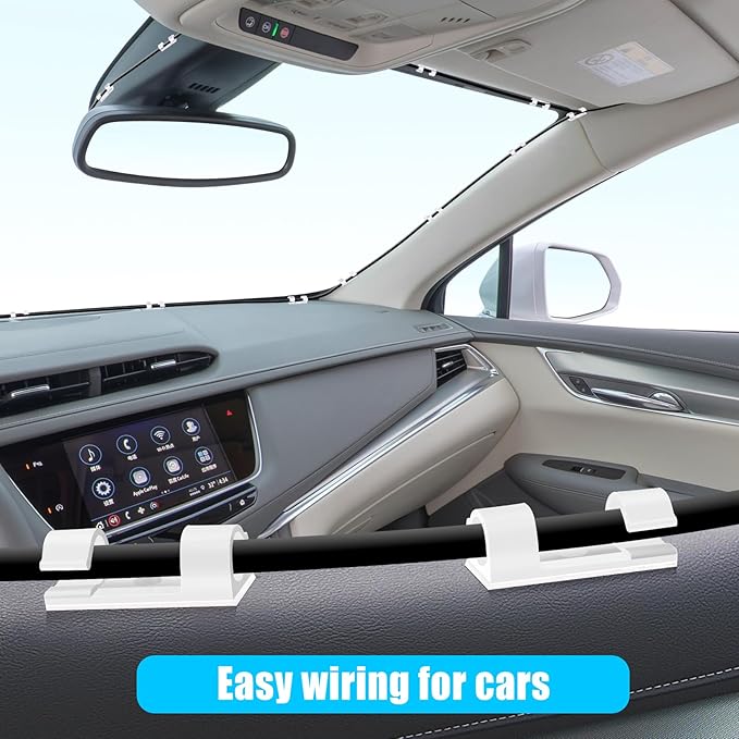 XHF 50pcs Medium Self Adhesive Cable Clips White, Wire Clips Cable Management - Image 6