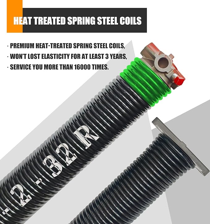 Garage Door Torsion Spring Set, Pair of 2" Electrophoresis Coated Garage Door - Image 2