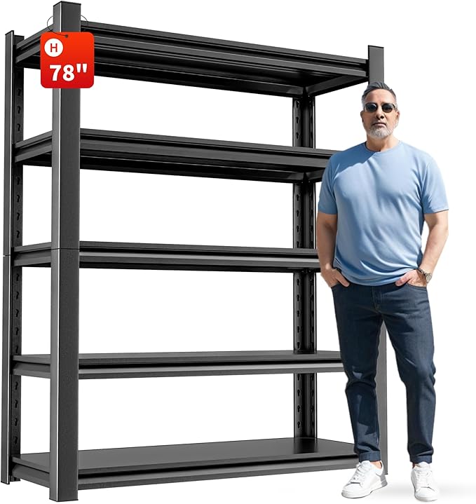 Garage Shelving, Storage Shelves, Adjustable 5 Tier Metal Heavy Duty Racks by OLLRRACT
