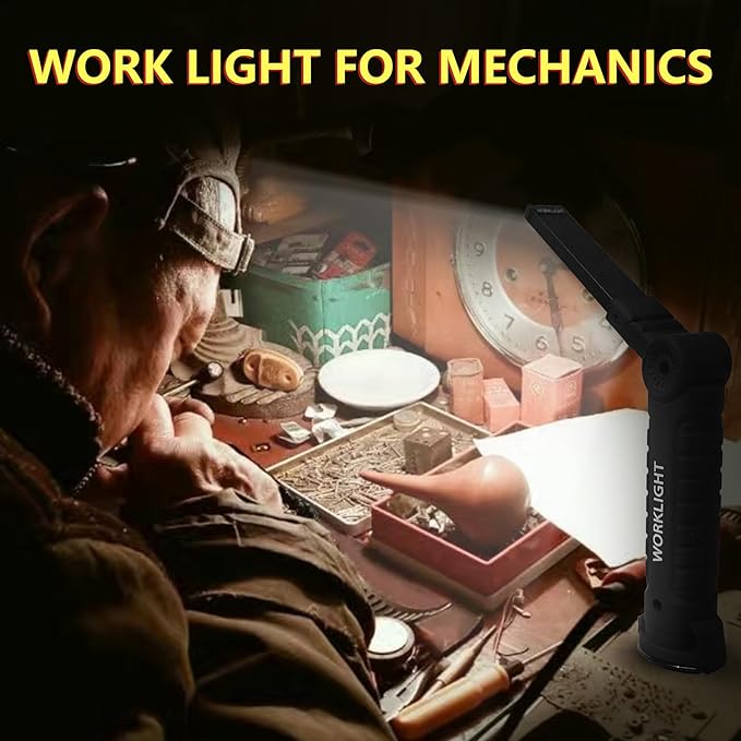 Suranew LED Worklight Flashlight, COB Rechargeable Work Lights - Image 8