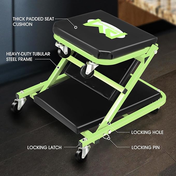 PM PERFORMOTOR 36 Inches Folding 2 in 1 Rolling Z Creeper, Adjustable Roller - Image 2