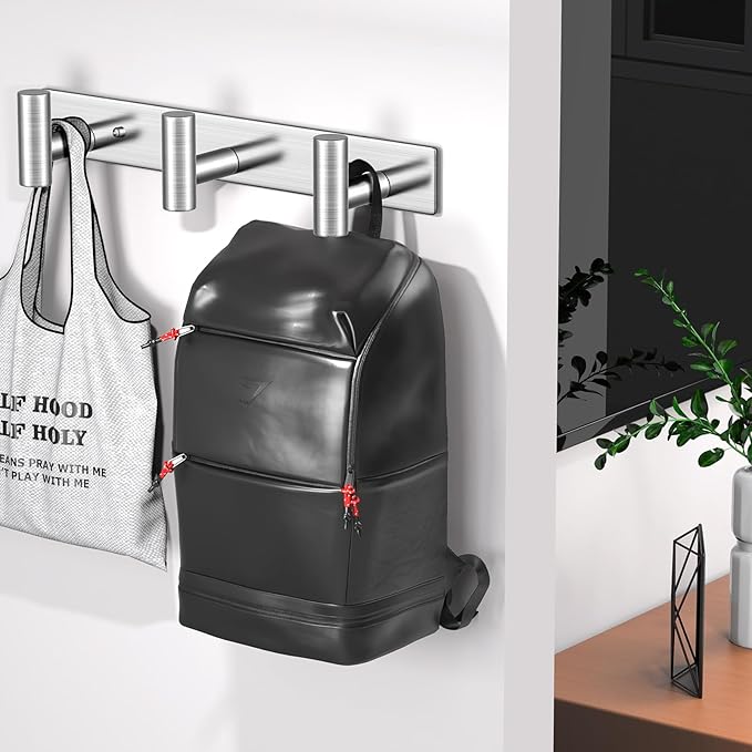 Wall Mounted Coat Rack-3 Hooks, Heavy Duty Stainless Steel Hook Rail - Image 6