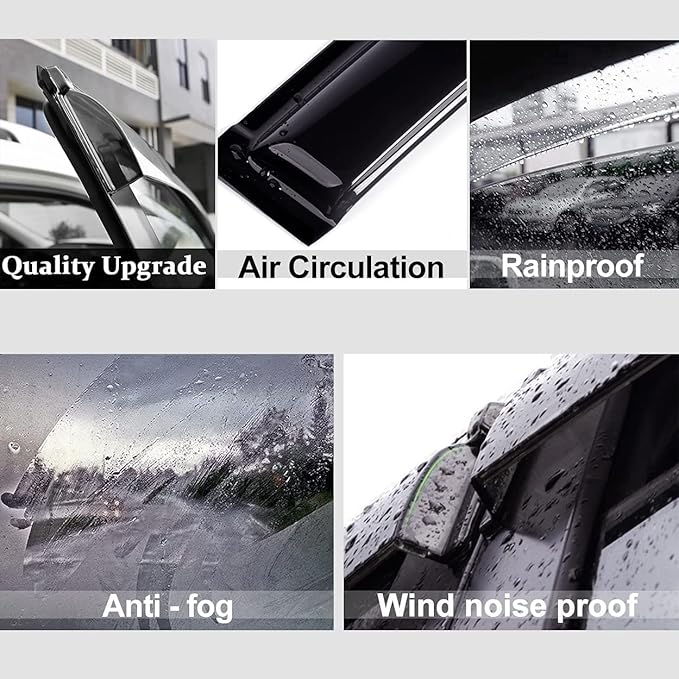 Side Window Wind Deflector, Out-Channel Tape-On Nice Rain Guards Set, Window - Image 3
