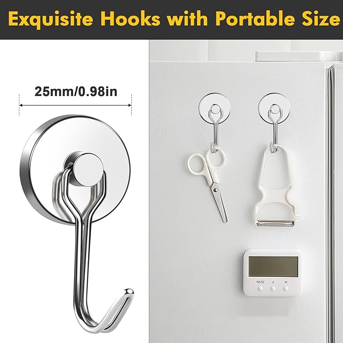 MIKEDE Magnetic Hooks, 70LB+ Swivel Swing Strong Magnetic Hooks Heavy Duty - Image 3