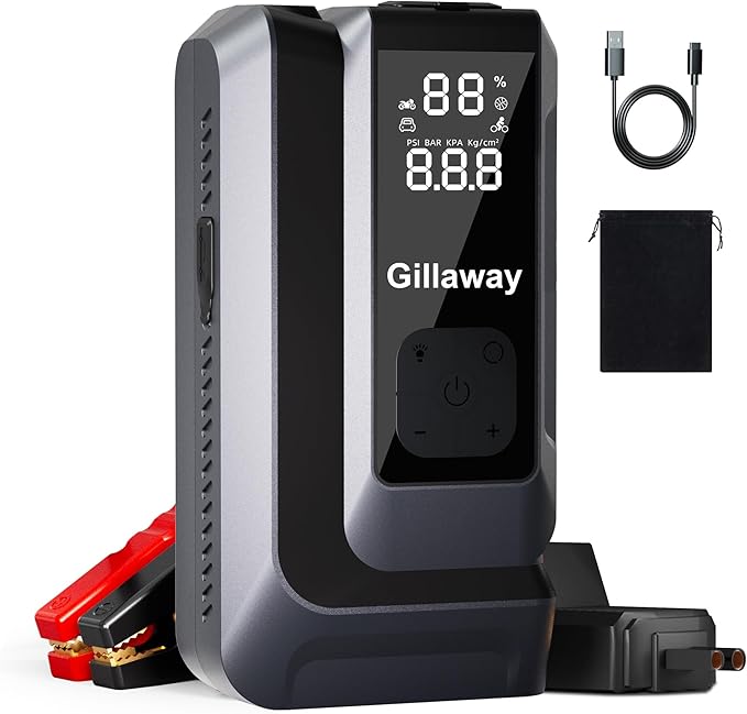 7-in-1 Jump Starter 6000A Car Jumper Starter Portable by Gillaway