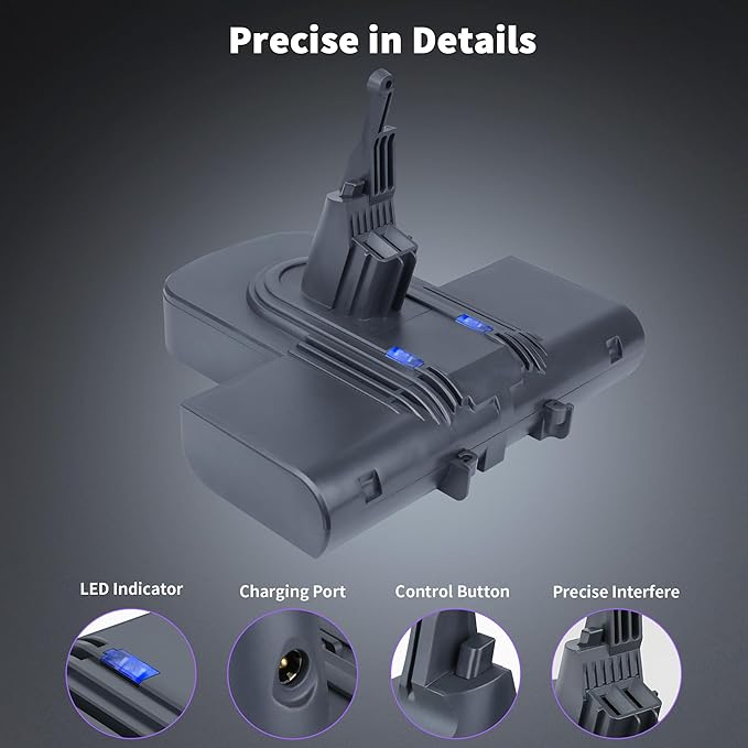 Replacement Battery for Dyson V7, 8000mAh 21.6V Li-ion Battery Compatible - Image 8