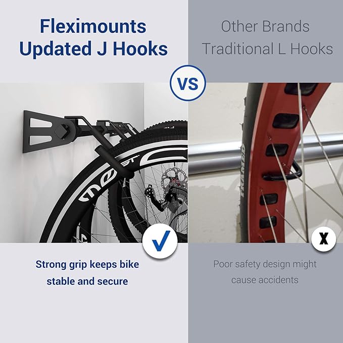 FLEXIMOUNTS 6 Bike Storage Rack, Heavy Duty Wall Mount Hanger - Image 3