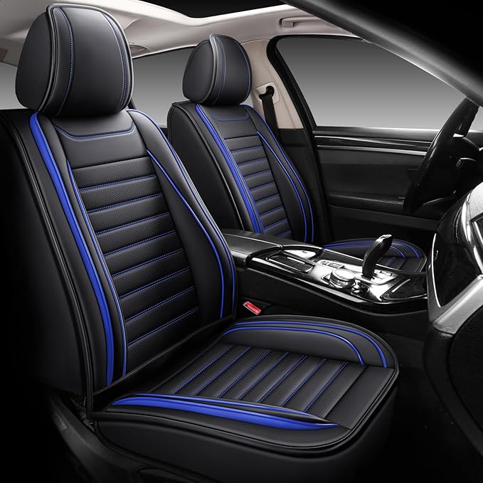 Leather Car Seat Covers Full Set, Universal Faux Leather Car Seat Covers 5 Seats - Image 2