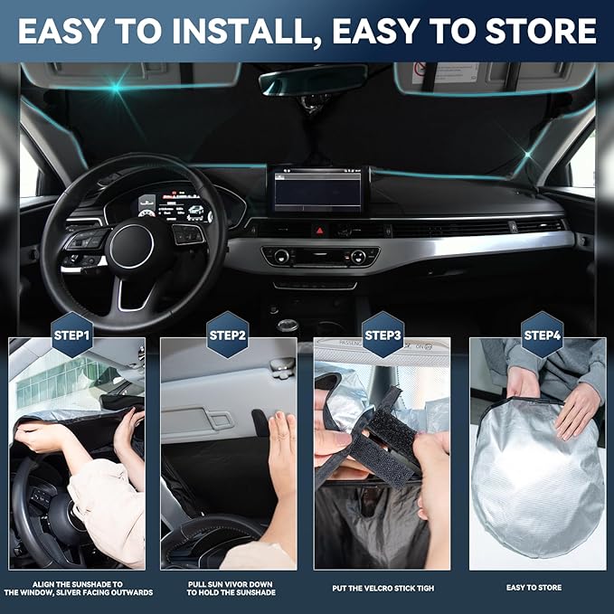 Windshield Sun Shade for Toyota Camry 2025 2026 LE XLE Hybrid SE XSE - Image 5