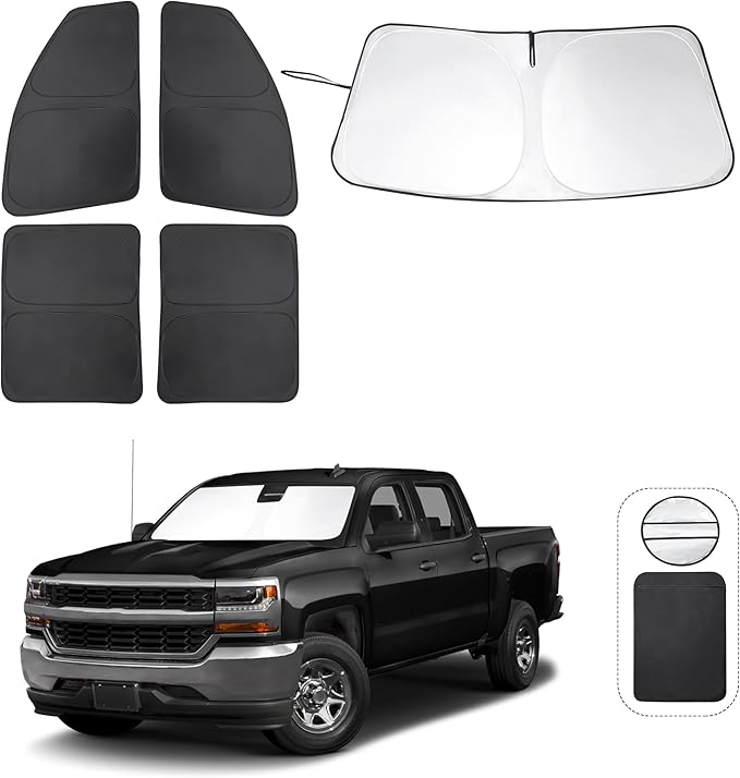 TINGLU Window Shades for Chevrolet/Chevy Silverado 2014-2019 Accessories Full by TINGLU